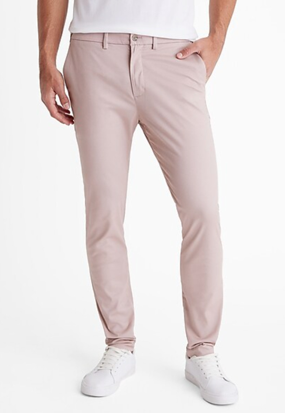 NEW EXPRESS PINK SKINNY HYPER STRETCH CHINO PANTS SIZE 33x30 33